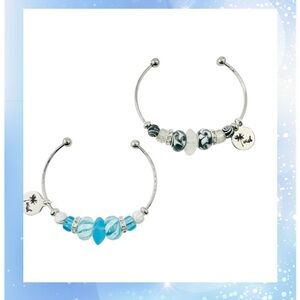 Stainless steel and tumbled seaglass cuff bracelet